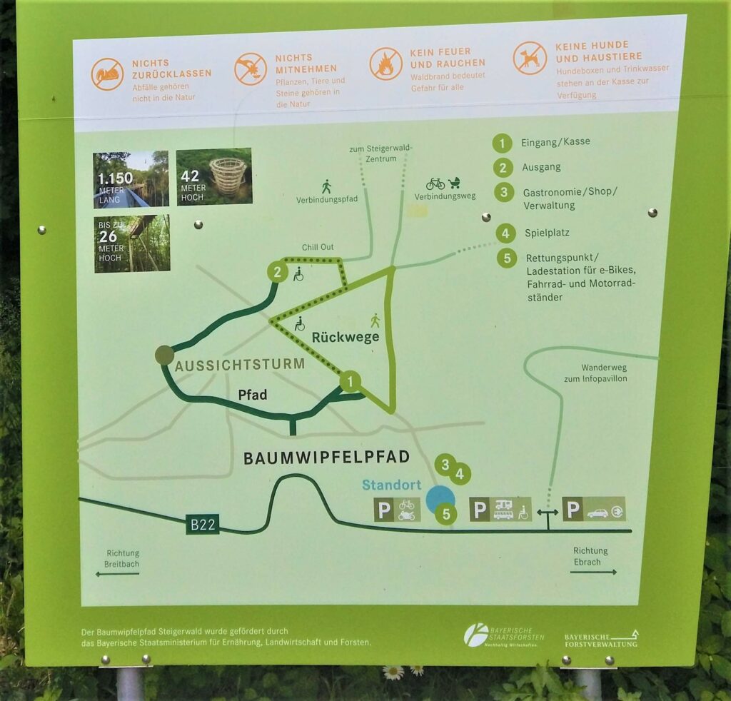 Baumwipfelpfad Steigerwald Kugelbahnpfad - Kartenübersicht