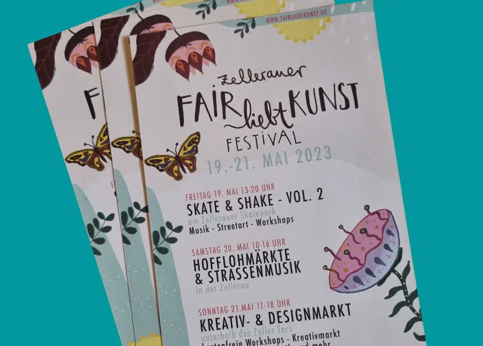 Kunst, Kultur und eine bessere Welt – mach mit deiner Familie mit beim grün-bunten Ideenfeuerwerk vom Fair liebt Kunst Festival in der Zellerau 2023!