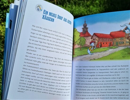 Das Freilandmuseum Fladungen im Buch "Das kleine Gespenst Vincent entdeckt die Rhön" - Text: Anja Tettenborn, Illustration: Bibi Hecher