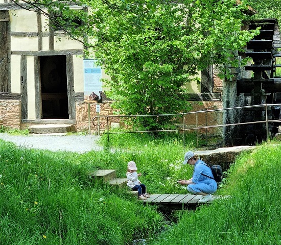Freilandmuseum Fladungen für Kinder - Oelschlagmühle mit Wasserrad