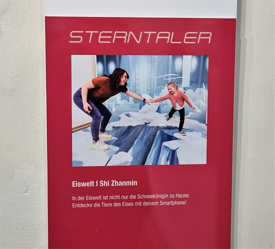Sterntaler Märchenausstellung im Residenzschloss Mergentheim: Tafel bei der Eislandschaft