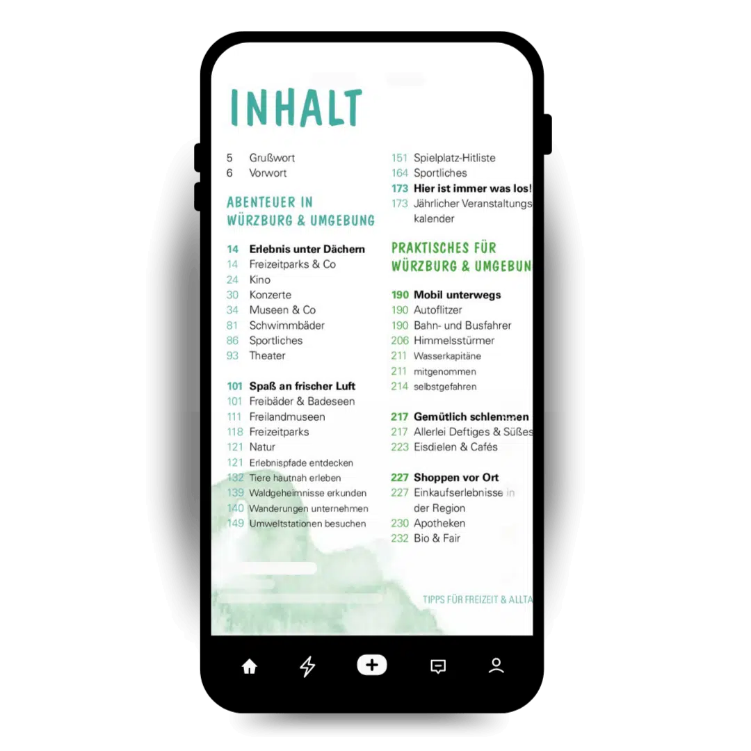 Inhaltsverzeichnis(1)(1) Würzburg für Kids & Co im Frühling-Foto-Sigute Wosch